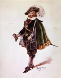 Costume di Don Salluste per il Ruy Blas di Victor Hugo. Disegno di Albert del 1872. Maison Victor Hugo, Parigi.