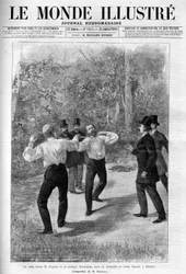 Duello tra Charles Floquet (1828-1896) e il generale Boulanger (1837-1891) nel 1888 a seguito di uno scambio verbale alla Camera