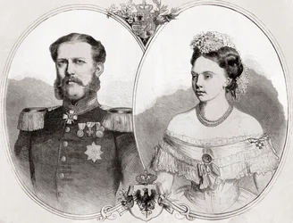 Duca Guglielmo di Meclemburgo-Schwerin e sua moglie Principessa Federica Guglielmina Luisa Elisabetta Alessandrina di Prussia, da 