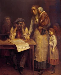 Durante lo sciopero Una famiglia di lavoratori, la madre legge al padre un articolo sul giornale La lutte sociale