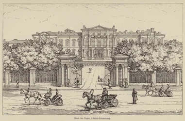 Scuola dei paggi, a San Pietroburgo (incisione)