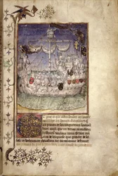 Una nave affollata di uomini armati, da 