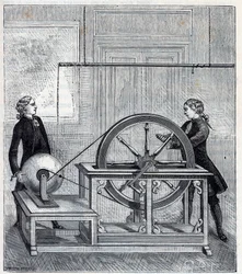 Macchina elettrica (Generatore) di Francis Hauksbee (1666-1713) perfezionata da Boze l