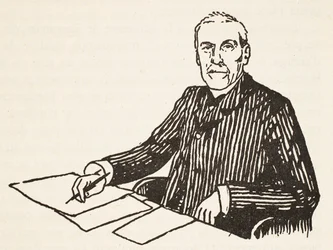 Emile Boutroux, copia di Boris Mestchersky, illustrazione da Histoire de la Nation Francaise, Sciences, Volumi I & II, di Gabriel Hanotaux, 1924