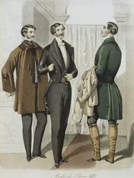Abito da sera, illustrazione da Le Journal des Tailleurs, 16 febbraio 1851 (incisione a colori)