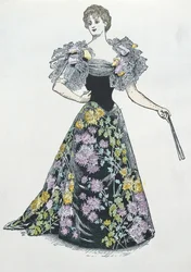 Abito da sera con motivo di crisantemo, 1894
