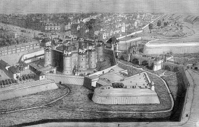 Veduta esterna della Bastiglia a Parigi nel 1650