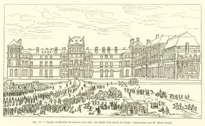 Facciata occidentale del Louvre verso il 1660, fac-simile di un disegno del tempo, comunicato da M Albert Lenoir