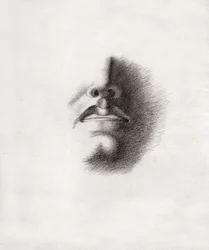Volto di un uomo (disegno, circa 1830)