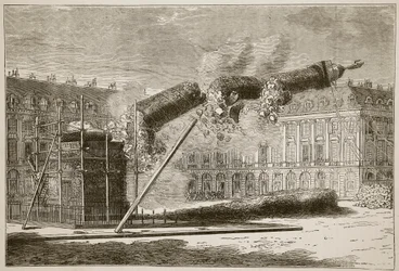 Caduta della Colonna Vendome, aprile 1871, illustrazione da Cassells History of the War between France and Germany, 1870-1871