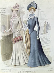 Signore alla moda alla biglietteria della Gare du Nord a Parigi, c.1900
