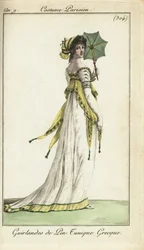 Donna alla moda con parasole