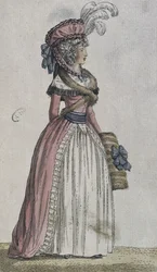 Costume femminile (incisione a colori)