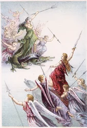 Lotta tra spiriti maligni e buoni del mare - in “Viaggio al fondo del mare” di H. de la Blanchère