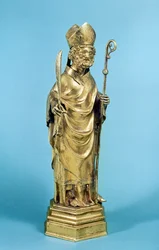 Figurina di un vescovo (rame dorato)
