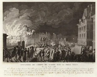 Incendio al Corps du Garde sul Pont Neuf a Parigi