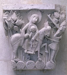 Fuga in Egitto, capitello originale dalla navata della cattedrale