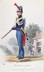 Gendarme a piedi, inciso da Villain, c.1830
