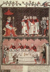 Il Delfino Carlo (1338-80) e i Deputati dei Tre Stati, dalle Grandes Chroniques de France, 1375-79