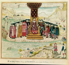 Francesco I (1494-1547) circondato dalla sua corte, c.1630