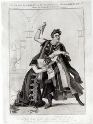 Francois-Joseph Talma (1763-1826) come Amleto e Mademoiselle Duchenois come Gertrude, in 