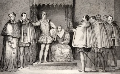 Francois II (1544-60) dice ai deputati parlamentari che il Duca di Guisa e il Cardinale governeranno lo Stato, da 