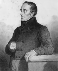 François Guizot (1787 - 1874), politico e storico francese - incisione in "Histoire de la vie politique et privée de Louis Philippe"