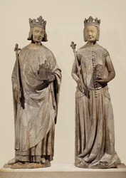 Il re francese Carlo V e Giovanna di Borbone (pietra)