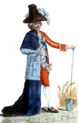 Rivoluzione francese: Un uomo che indossa parte del vestito... Scuola francese