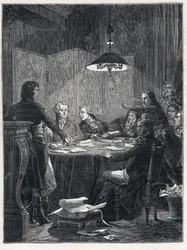 Rivoluzione Francese: Riunione del Comitato di Salvezza Pubblica, un governo rivoluzionario istituito dalla Convenzione Nazionale nel 1793.