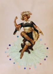 Cartolina art-deco francese che raffigura una giovane donna