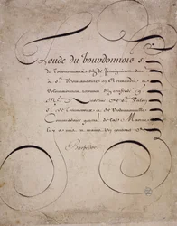 Calligrafia francese: Lettera della camera dei conti di Louis Barbedor intorno al 1640.