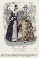 Tavola di moda francese, fine XIX secolo