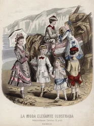 Tavola di moda francese, fine XIX secolo