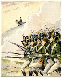 Soldati francesi durante la battaglia di Waterloo