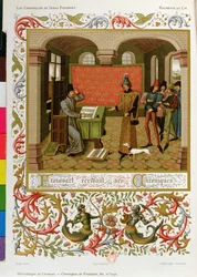 Froissart (1333-140001) che scrive le sue cronache (facsimile di Ms. 5190)