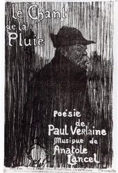 Copertina della partitura musicale Le Chant de la pluie, da una poesia di Paul Verlaine, 1844