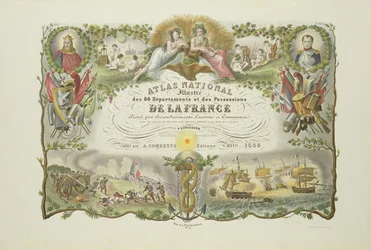 Frontespizio di Atlas Nacional Illustre des 86 Departments et des Possessions de la France, di Victor Levasseur 1856