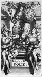 Frontespizio di In Praise of Folly di Desiderius Erasmus