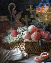 Vaso di frutta e cestino (dettaglio)