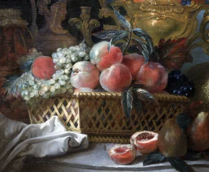 Vaso di frutta e cesta (dettaglio). c.1770