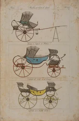 Mobili e Oggetti di Gusto, No. 32, Phaeton Semplice (incisione colorata)