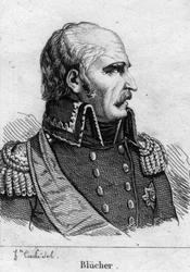Gebhard Leberecht, Principe Blucher von Wahlstatt (1742-1819), maresciallo prussiano. Incisione del XIX secolo