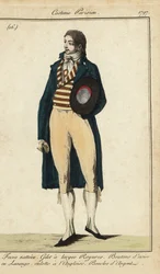 Gentiluomo con gilet e pantaloni a righe