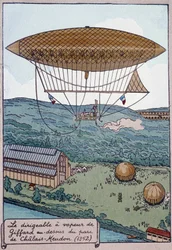 Aerostato a vapore di Giffard sopra il Parco di Chalais