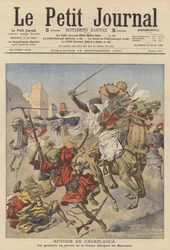 Goumiers attaccano i marocchini vicino a Casablanca (litografia a colori)