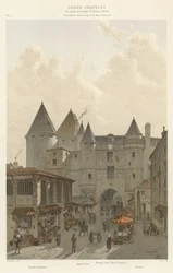 Grand Châtelet, vista presa da Rue St Denis, 1800