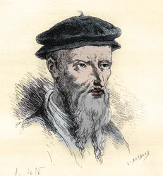 Guillaume Farel - William Farel - 1489-1565 - incisione da “La storia di Francia raccontata ai miei nipoti” - di François Guizot - 1872-1876