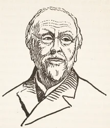 H. Taine, copia di Boris Mestchersky, illustrazione da Histoire de la Nation Francaise, Sciences, Volumi I & II, di Gabriel Hanotaux, 1924