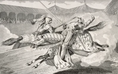 Enrico II (1519-59) è ferito mortalmente durante una giostra durante le celebrazioni del matrimonio di sua figlia, da 